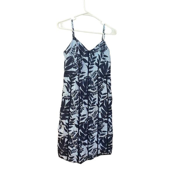 Banana Republic Floral Sun Dress - Blue Size 2 Mid Thigh Length - Picture 2 of 8